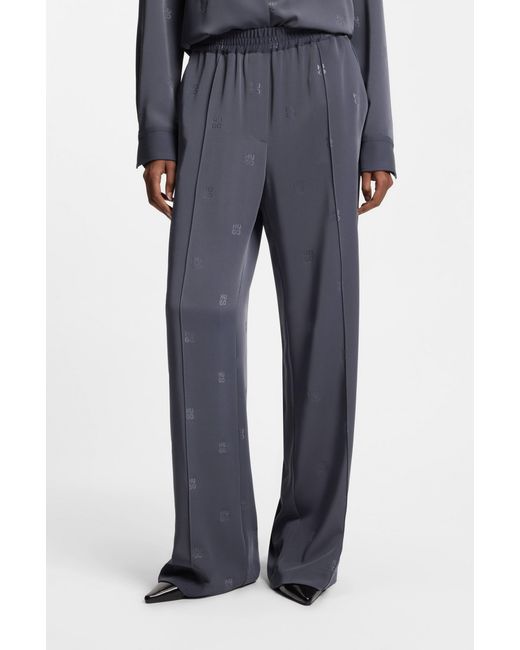 HUGO Blue Patterned Women's Casual Pants Size 4
