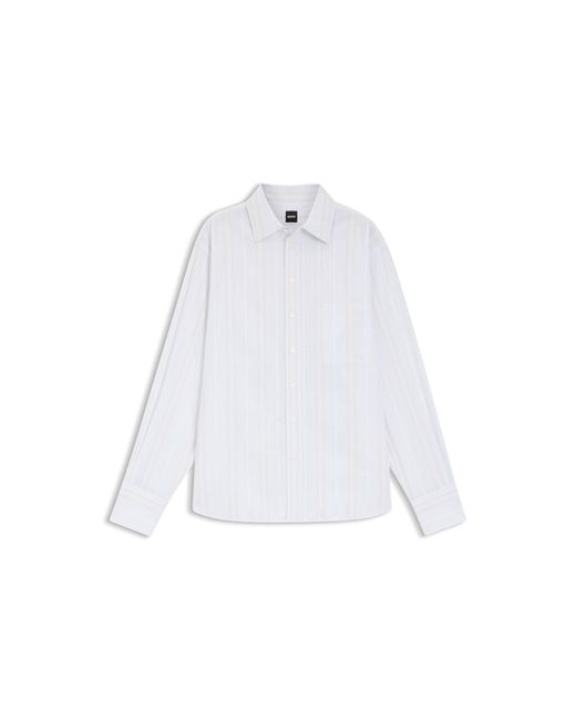 Boss White Relaxed-Fit Blouse