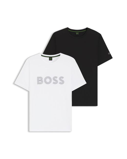 Boss Set Van Twee Katoenen T-Shirts Met Logo's in het Black voor heren