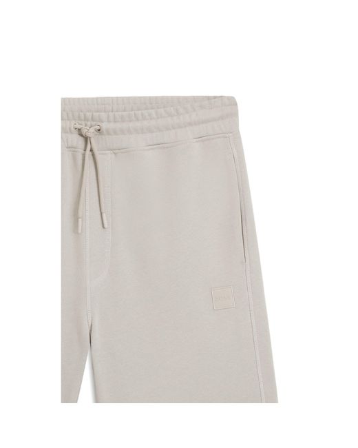Boss Natural Cotton-Terry Shorts With Logo Patch for men