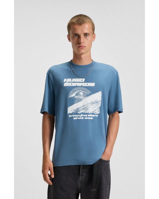 HUGO Light Blue Men's T-shirts Size M for men