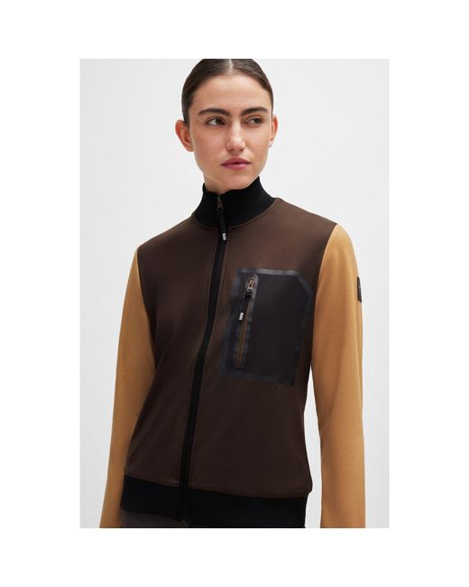 Boss Black Equestrian Second-Layer Cardigan With Logo Patch