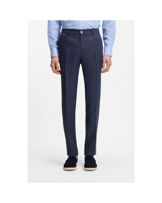 Boss Blue Slim-Fit Trousers for men