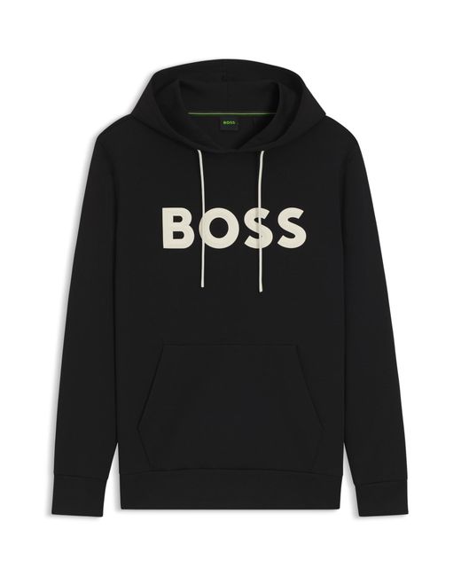 Boss Hoodie Van Katoenmix Met Gevormd Logo in het Black voor heren