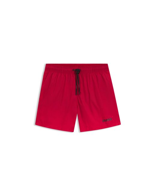 HUGO Red Swim Shorts With Contrast Logo Print for men