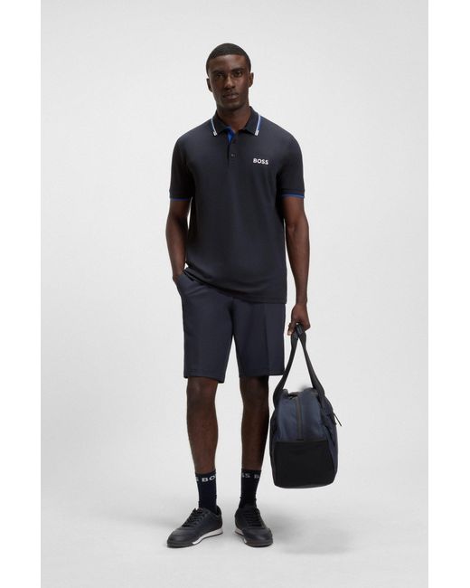 Boss Paddy-Polo Met Contrastlogo's Van Katoenmix in het Black voor heren