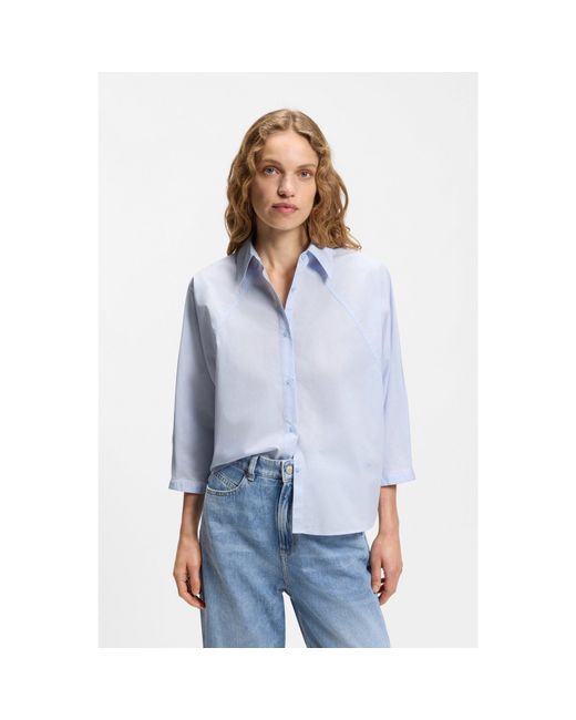 Boss Blue Relaxed-Fit Blouse