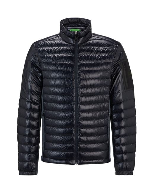 Boss Black Lightweight Water-repellent Jacket With Down Filling for men