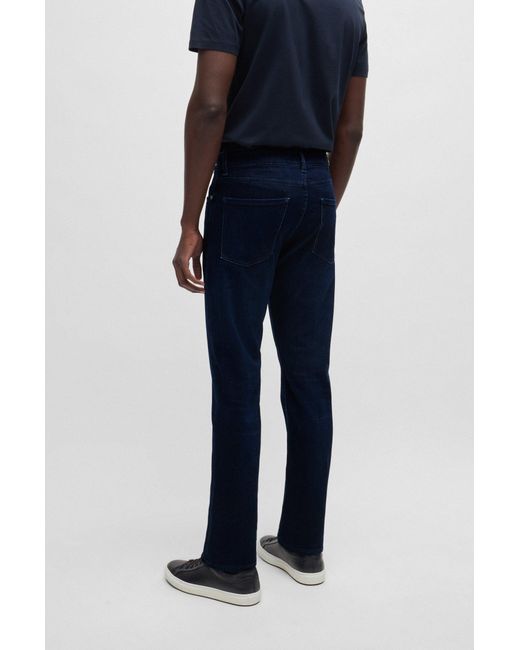 Boss Slim-fit Jeans In Dark-blue Super-soft Denim for men