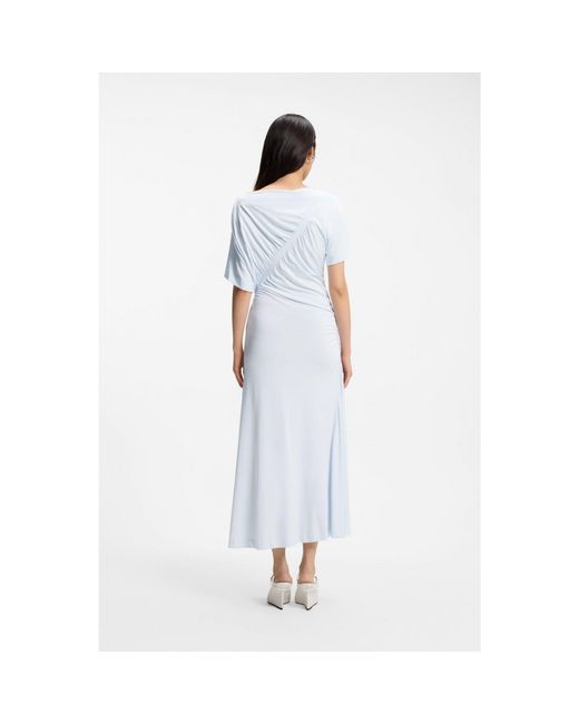 Boss White Slim-Fit Dress With Gathered Details
