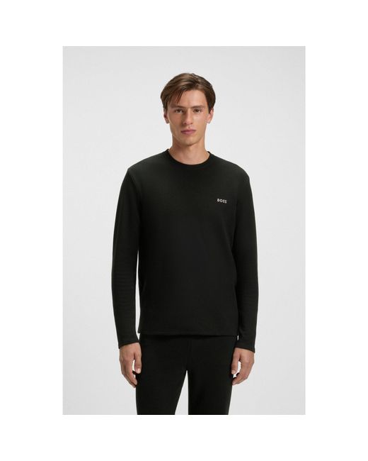 Boss Black Ottoman Pyjama T-Shirt With Embroidered Logo for men