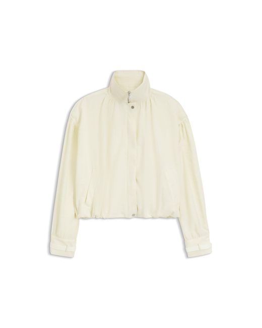 Boss Natural Relaxed-Fit Bomber Jacket With Stand Collar