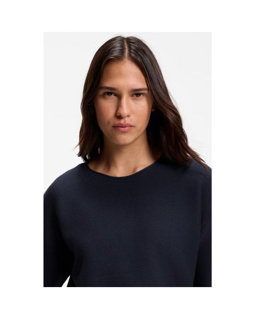 Boss Blue Relaxed-Fit Sweater