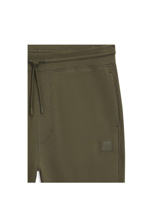 Boss Green Cotton-Terry Tracksuit Bottoms With Logo Patch for men