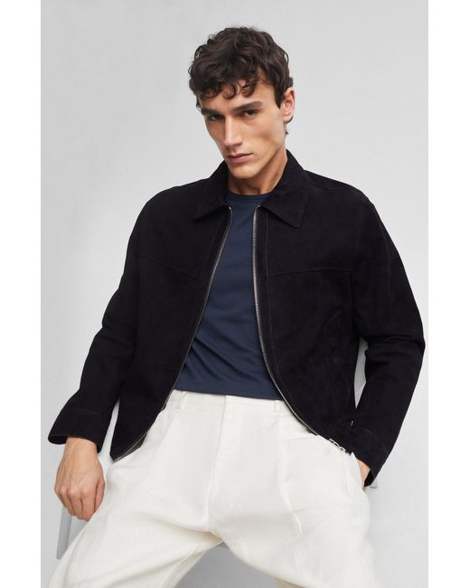 Hugo boss mens on sale suede jacket