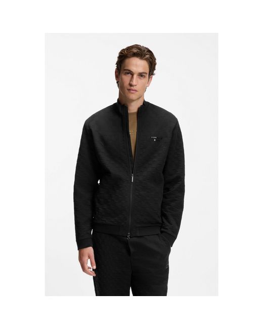 Boss Black Porsche X Zip-Up Sweatshirt With Pasha-Check Jacquard for men