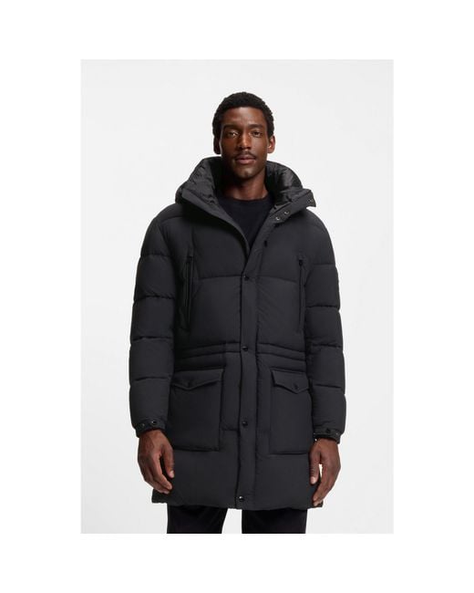 Boss Black Water-Repellent Jacket With Padding for men