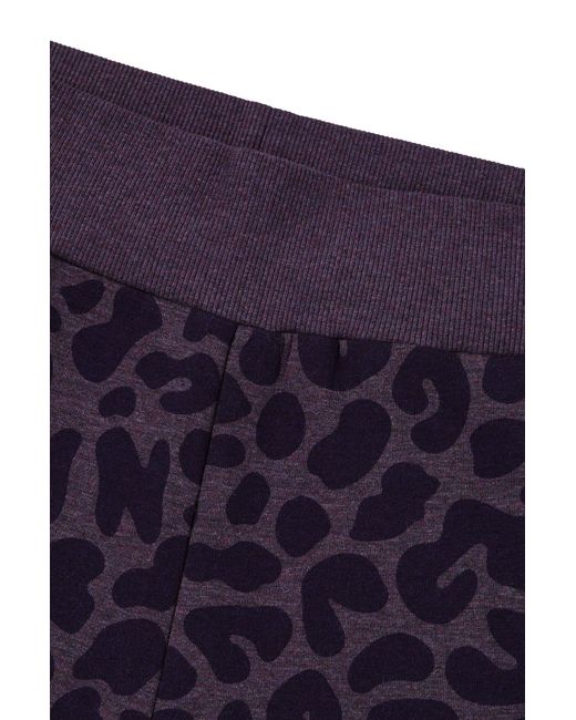 Boss Black Naomi X Cotton-blend Tracksuit Bottoms With Leopard Print