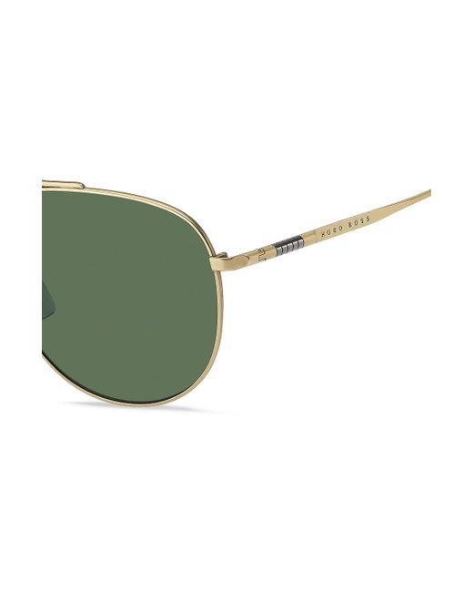 BOSS by HUGO BOSS Lightweight Sunglasses With Gold-tone Frames And Green  Lenses for Men | Lyst