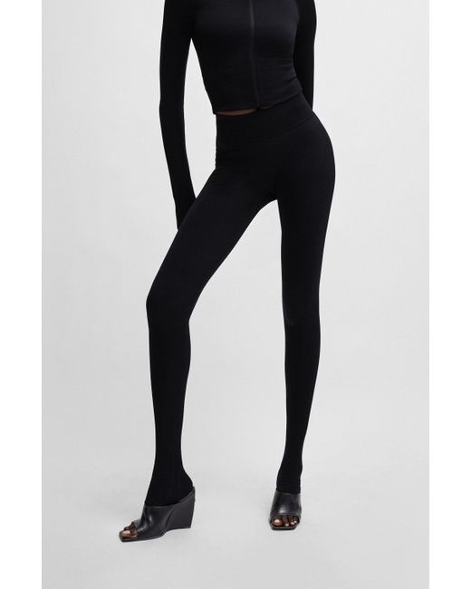 Boss Black Naomi X Stretch-jersey leggings With Branded Waistband