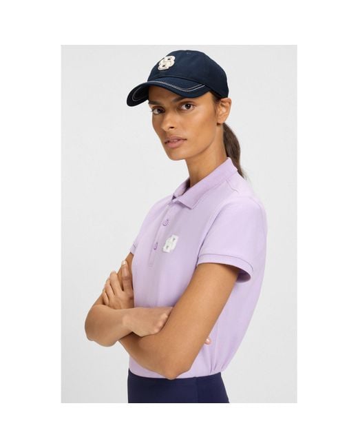 Boss Blue Equestrian Cotton Cap With Double B Monogram