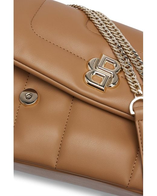 Boss Brown Shoulder Bag With Double Monogram