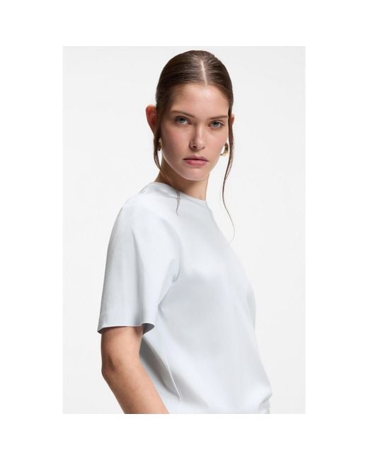 Boss White Relaxed-Fit T-Shirt
