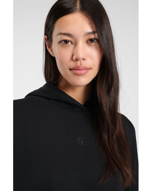 Boss Hoodie Van Katoenmix Met Double B-Monogram in het Black
