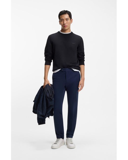 Boss Katoenen Trui Met Logostiksel in het Black voor heren