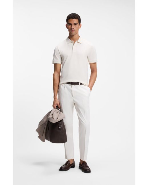 Boss Pallas Poloshirt Aus Baumwoll-Piqué Mit Logo-Stickerei in White für Herren