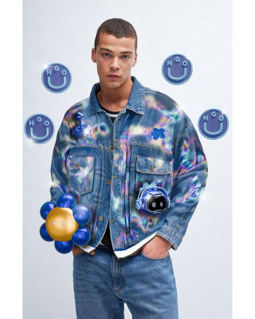 HUGO Blue X Imaginary Ones Customizable Denim Jacket for men