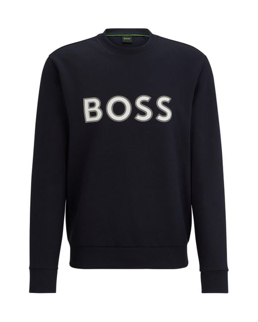 Boss Sweater Met Hd-logoprint Van Een Katoenmix in het Blue voor heren