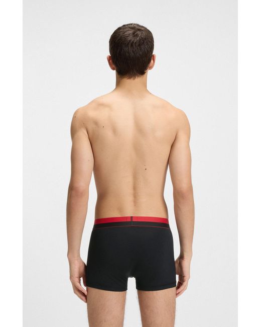 HUGO Set Van Drie Korte Boxers Met Tweedelig Logo Op De Tailleband in het Red voor heren
