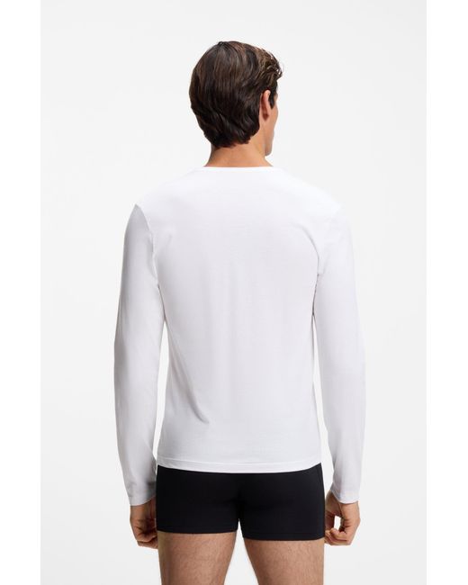 Boss Set Van Drie Katoenen Ondershirts Met Logo's in het Blue voor heren