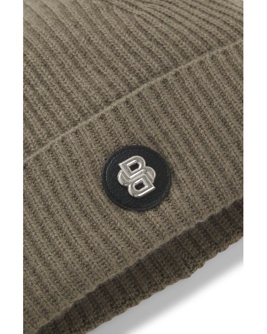 Boss Mütze Aus Woll-Mix Mit Kaschmir Und Double-B-Monogramm in Brown für Herren