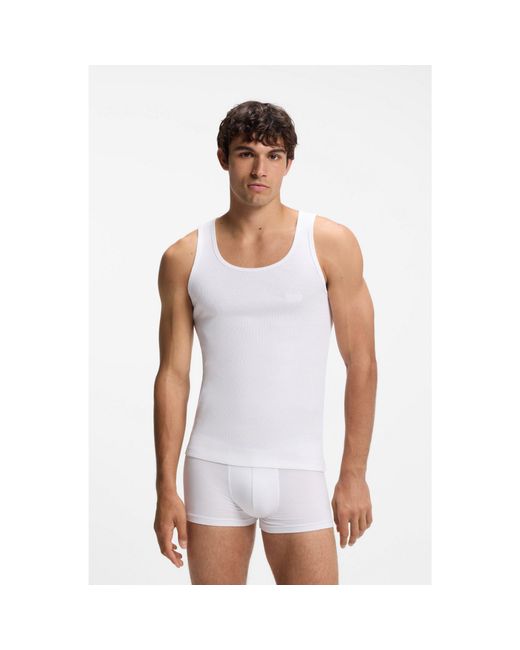 Boss White Three-Pack Of Underwear Vests for men