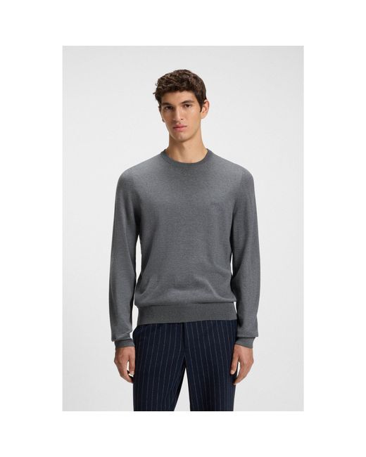 Boss Gray Regular-Fit Sweater for men