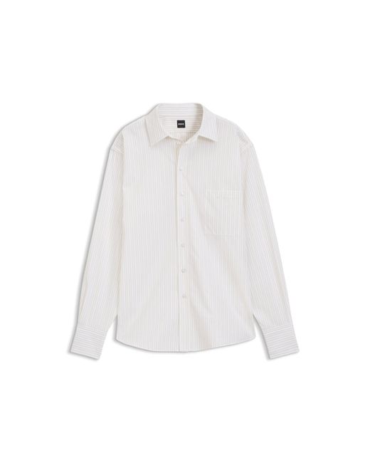 Boss White Relaxed-Fit Blouse