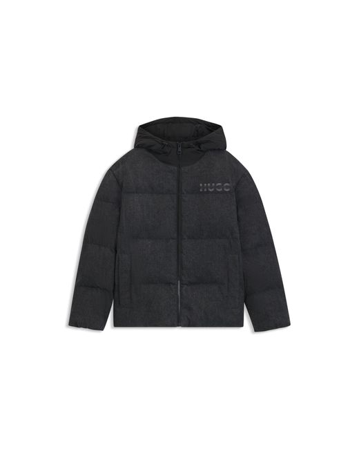 HUGO Black Relaxed-Fit Padded Jacket for men