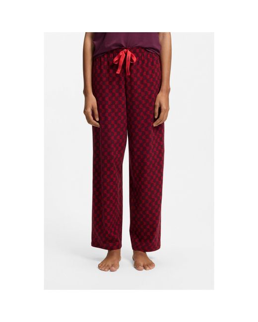 HUGO Red Printed Pyjama Bottoms