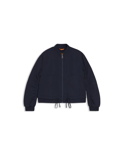 Boss Blue Water-Repellent Bomber Jacket With Adjustable Hem