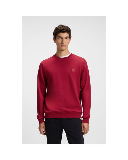 Boss Red Cotton-Terry Sweatshirt With Logo Patch for men