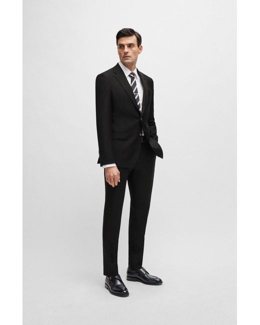 Boss Black Slim-fit Jacket In Virgin Wool With Stretch for men