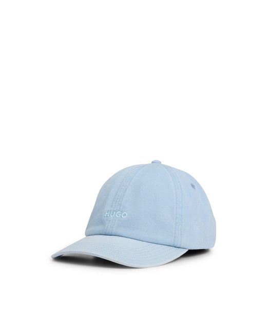 HUGO Blue Cotton-Twill 6-Panel Cap With Embroidered Logo for men