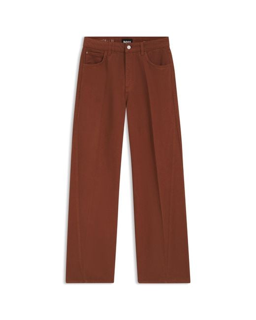 Boss Brown Relaxed-Fit Coloured Jeans