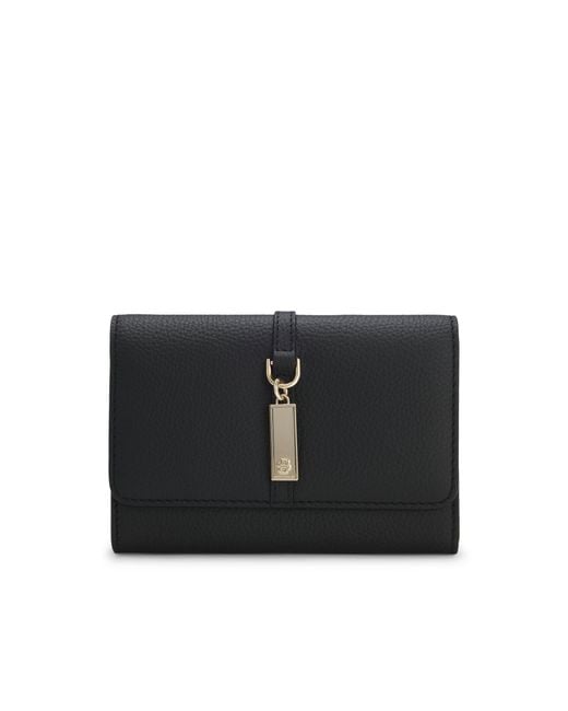 Boss Black Leather Wallet With Double-B-Monogram Plaque