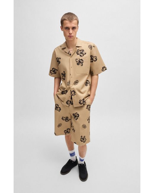 HUGO Natural Light Beige Men's Casual Shirts Size M for men