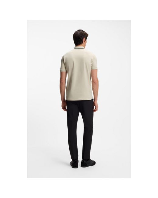 Boss Gray Active Slim-Fit Polo Shirt for men