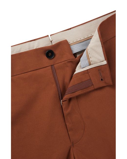 Boss Red Slim-fit Trousers In Stretch Cotton With Silk for men