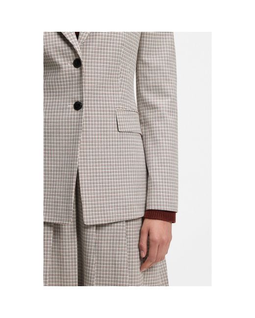 HUGO Gray Regular-Fit Blazer With Micro Check